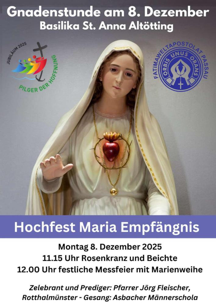 Werbung Hochfest Maria Empfängnis 2025