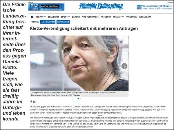 Strafprozess gegen Daniela Klette