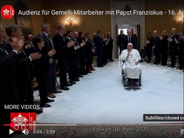 Verstorbener Papst dankte seinen Ärzten und Pflegern