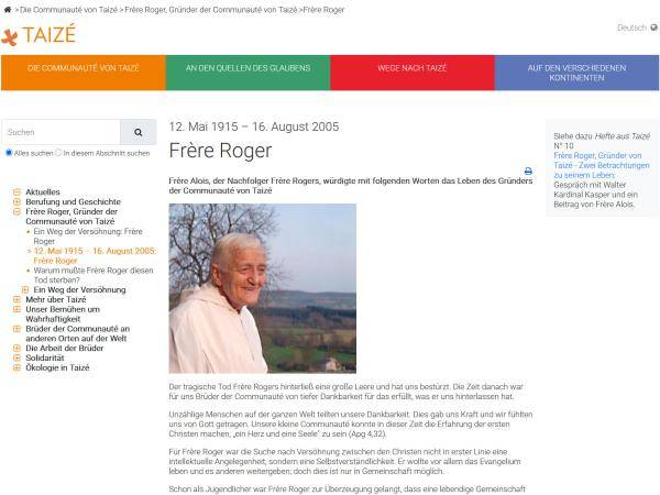 Frère Roger Schutz, vor 110 Jahren geboren