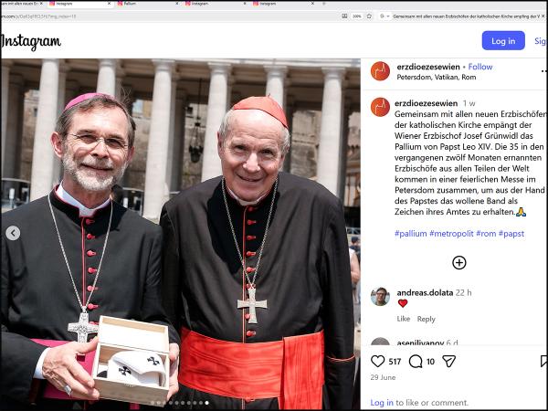 Erzbischof Grünwidl erhielt Pallium von Papst Leo XIV. im Petersdom