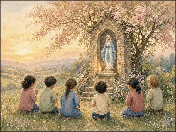 Eine Million Kinder beten den Rosenkranz
